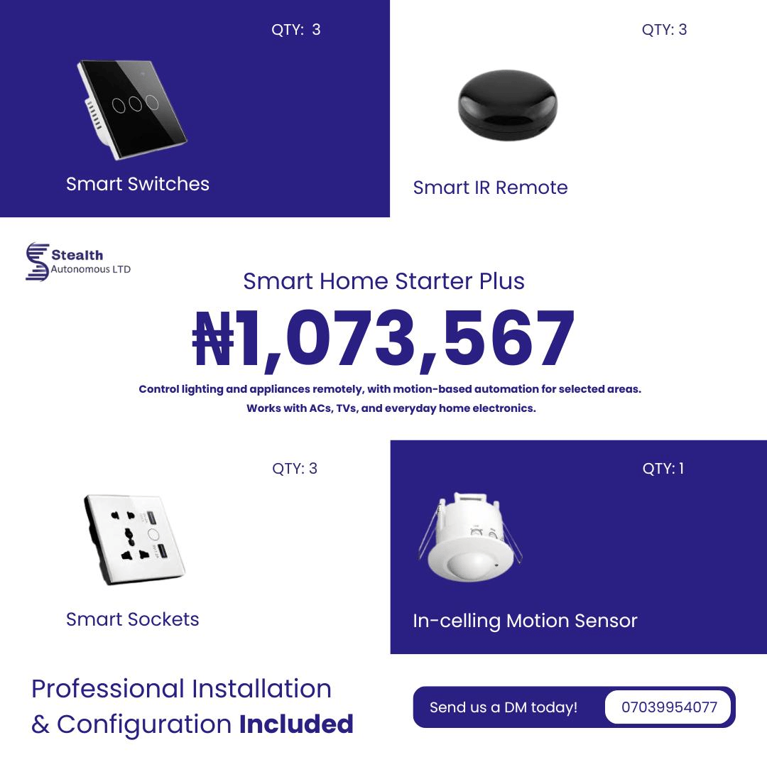 Smart Home Starter Plus package by Stealth Autonomous LTD